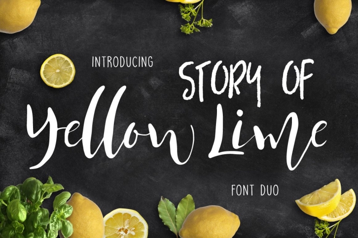 Yellow Lime Duo + Vector Doodle Font Download