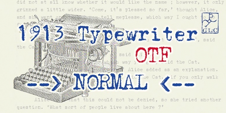 1913 Typewriter NORMAL, OTF. Font Download