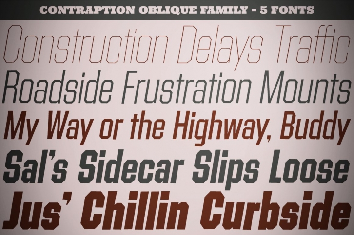 Contraption Oblique Family Font Download
