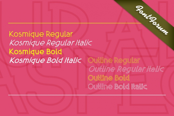 Kosmique Outline Bold Italic Font Download
