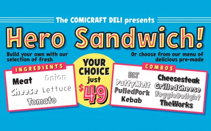 Hero Sandwich Combos Font Download