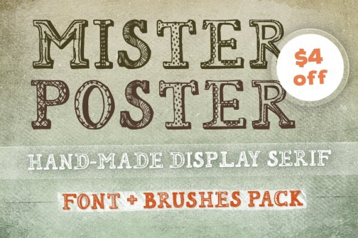[$4 off] 'Mr Poster' + Brushes Font Download