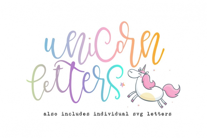 Unicorn Letters  SVG Letters Font Download