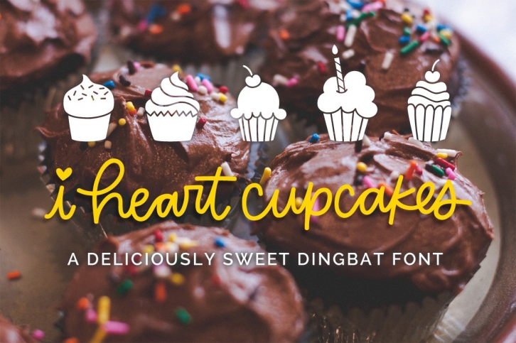 I Heart Cupcakes Dingbat Font Download