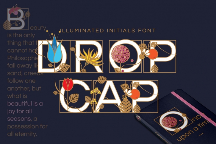 Drop Cap illuminated initials Font Download
