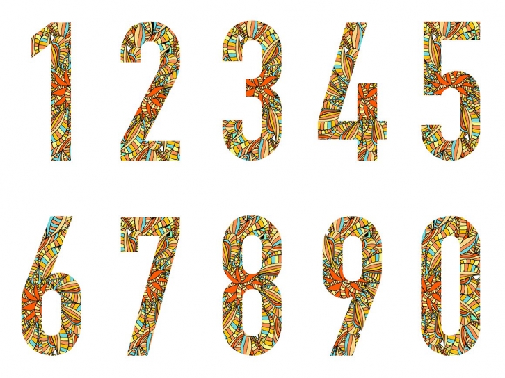 Set of doodle numbers Font Download