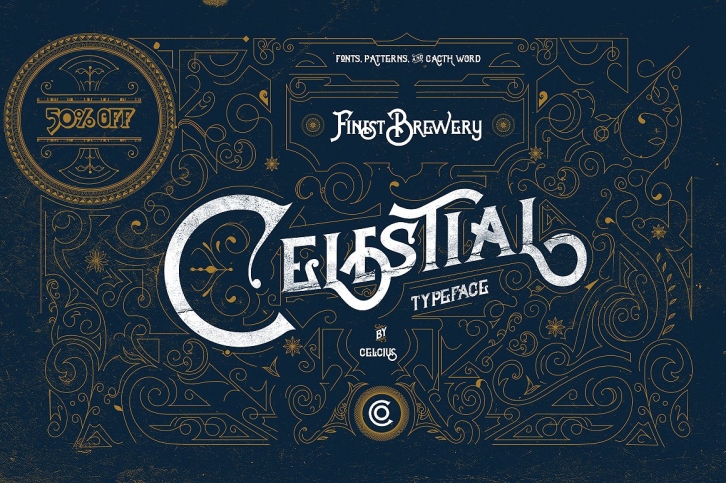 Celestial  Vintage Pattern Font Download