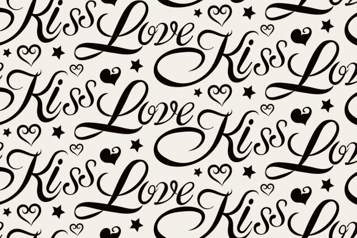 Kiss, Love, Lettering, Design Font Download