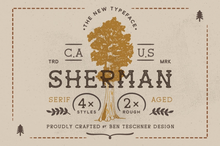 Sherman + 3 Logo Templates Font Download