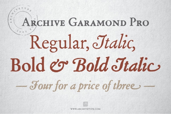 Archive Garamond Pro Family of 4 Font Download