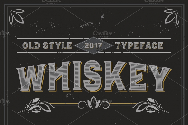 Vintage label typeface Whiskey Font Download