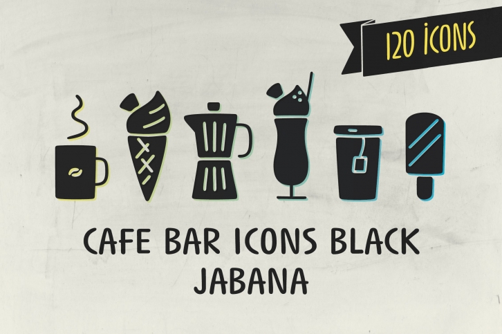 Cafe Bar Icons Black Font Download