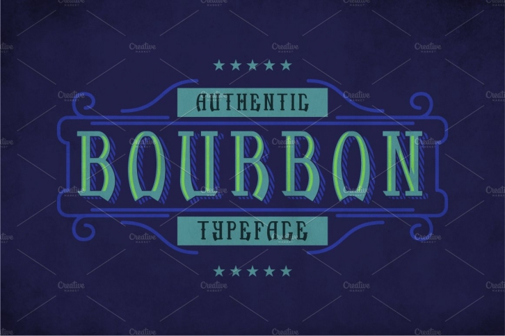 Bourbon Vintage Label Typeface Font Download