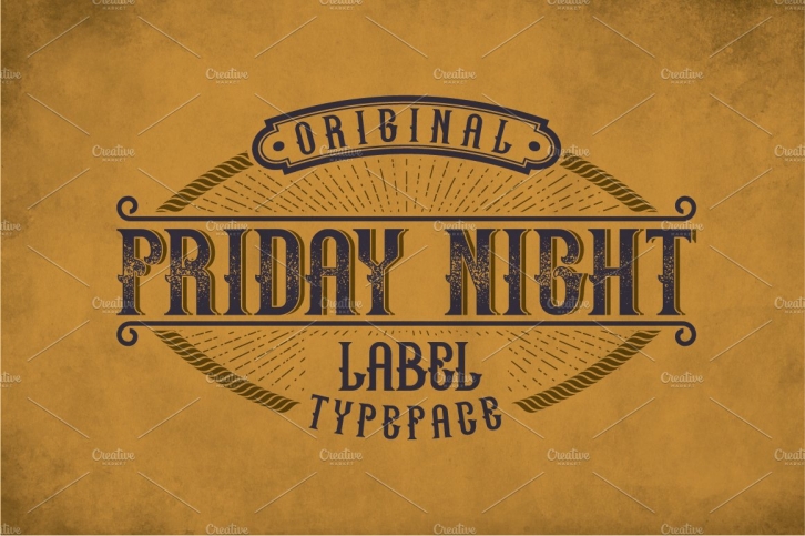 Friday Night Vintage Label Typeface Font Download