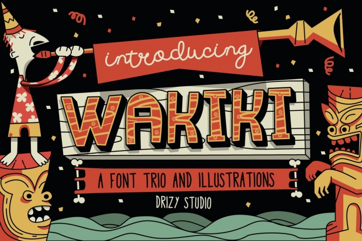 Wakiki Layered Typeface + Bonus Font Download