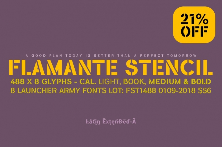 Flamante Stencil -4 fonts- Font Download