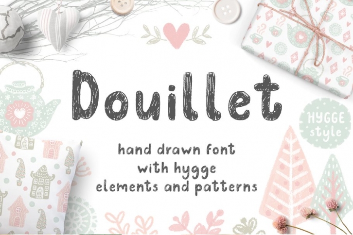 Douillet with Hygge Clipart! Font Download