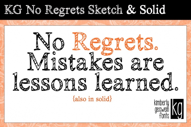KG No Regrets Sketch  Solid Font Download