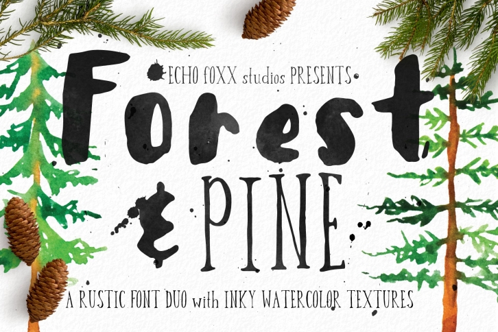 Forest  Pine Textured Bundle Font Download