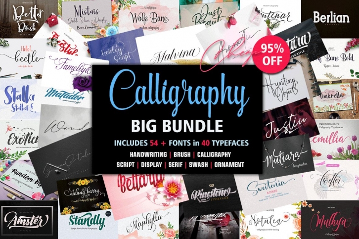 Calligraphy Big Bundle (95%off) Font Download