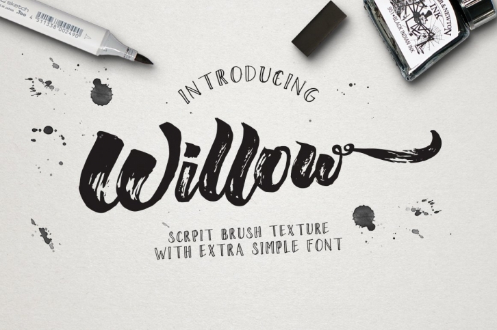 Willow Brush Texture Font Download