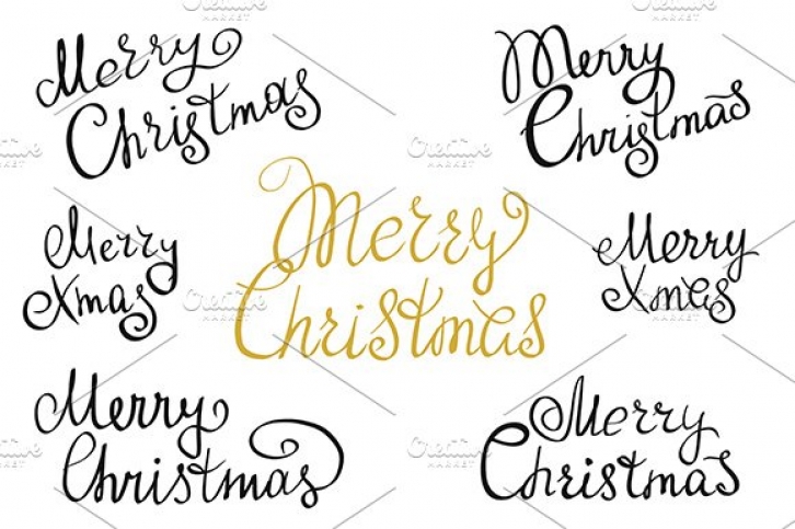 Set of Merry Christmas handmade Font Download