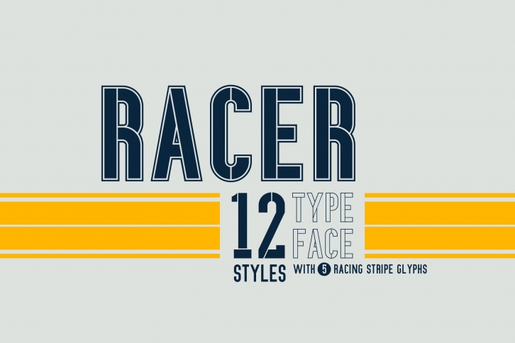 Racer // 3 Weights 4 Styles Font Download