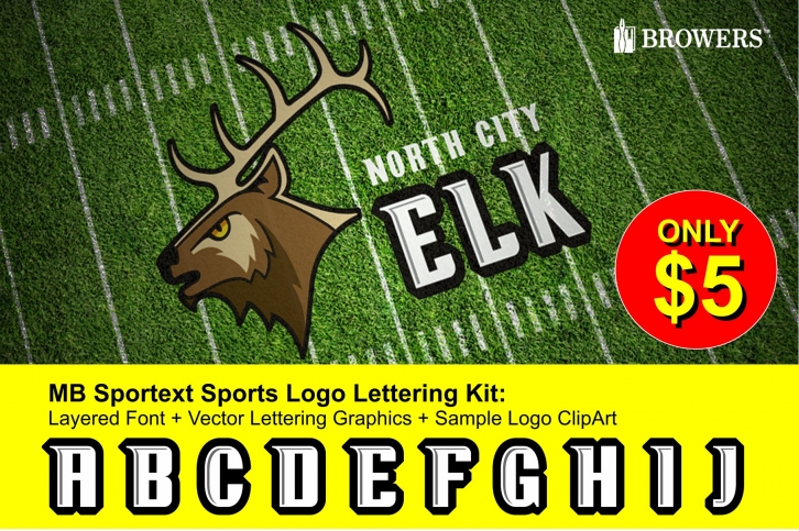 Sports Logo Lettering Kit Font Download