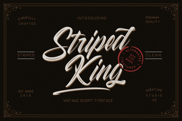 Striped King Vintage Script Font Download