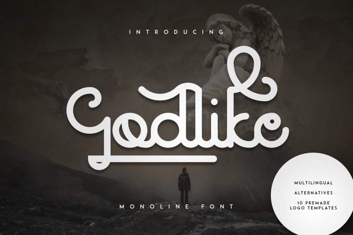 Godlike font + Logo Templates -30% Font Download