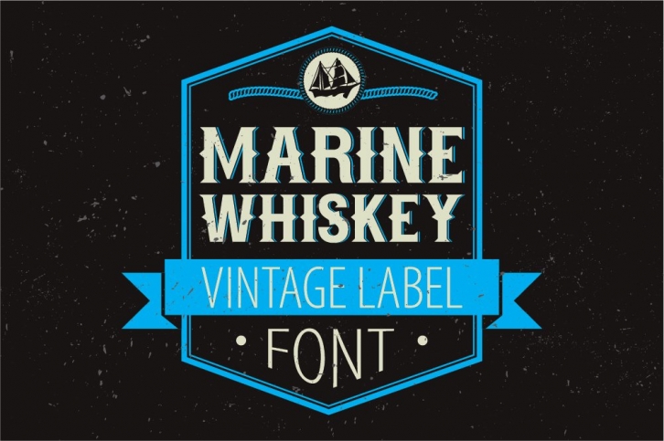 Marine Whiskey label font Font Download