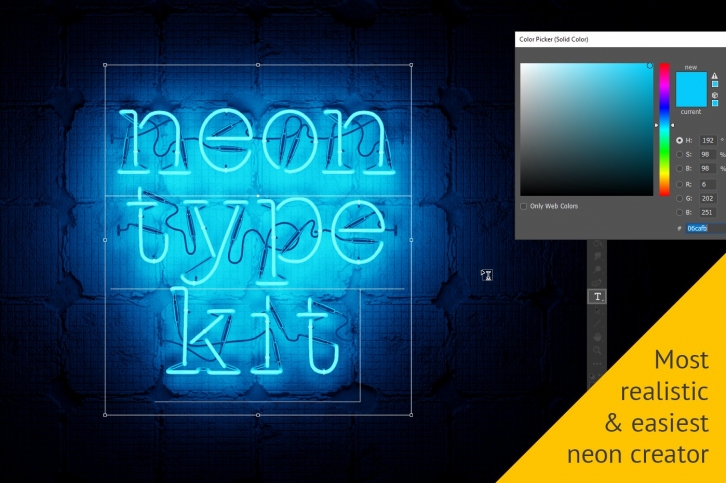 Realistic neon 3D text creator Font Download
