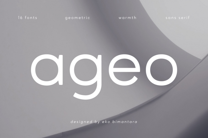 Ageo; 16 Geometric Family Font Download