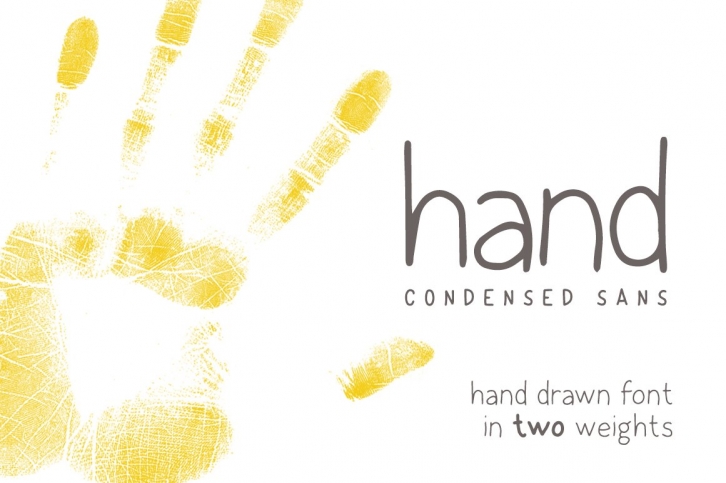 Hand Condensed Sans: hand drawn font Font Download