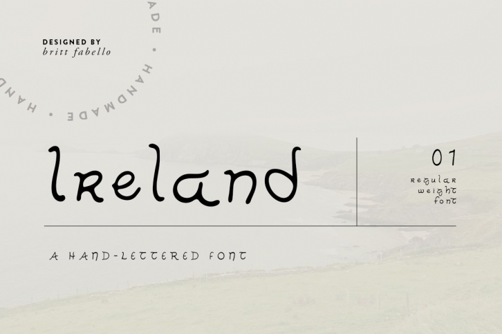 Ireland / hand lettered font Font Download