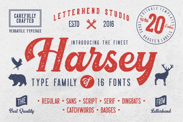Harsey Type ToolBox (16 FONTS) SALE! Font Download