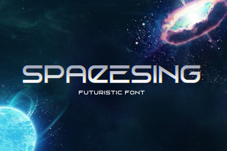 Spacesing. Futuristic font Font Download