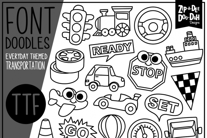 Transportation Doodle Font Download