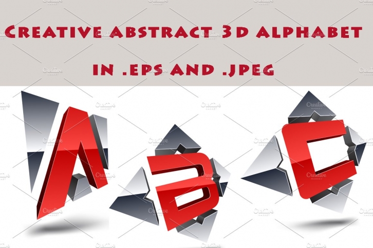 Creative abstract 3d alphabet Font Download
