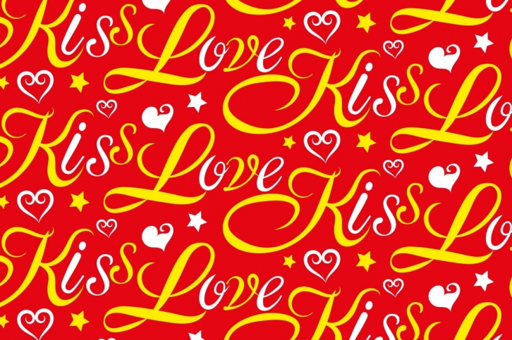 Love, Kiss, Lettering, Design, Red Font Download
