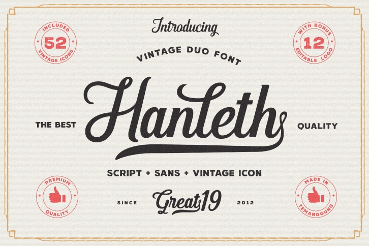 Hanleth vintage font duo Font Download