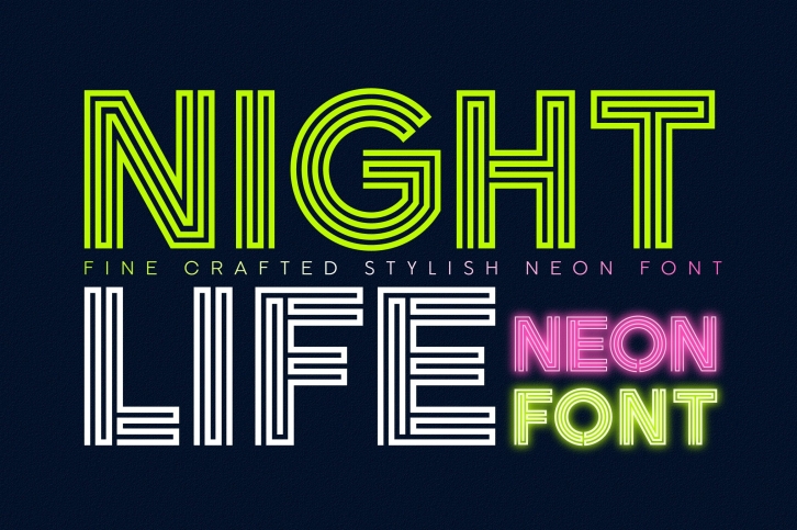 Nightlife Decorative Neon Font Download