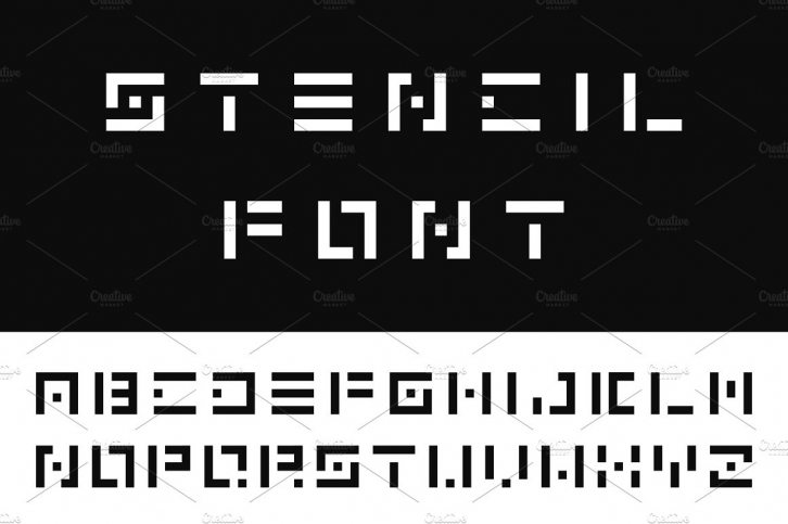 Digital font. English alphabet Font Download