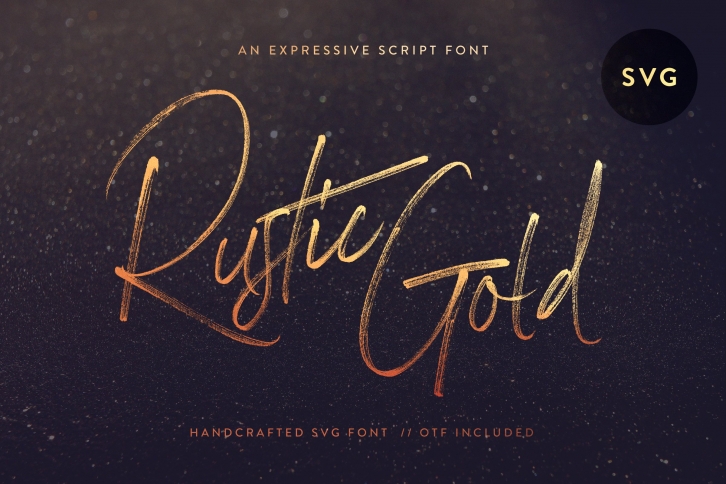 Rustic Gold SVG Brush Script Font Download