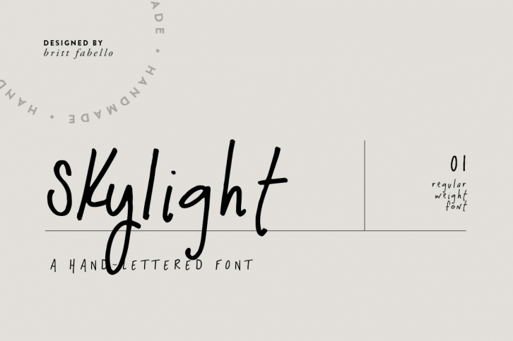 Skylight / hand lettered font Font Download