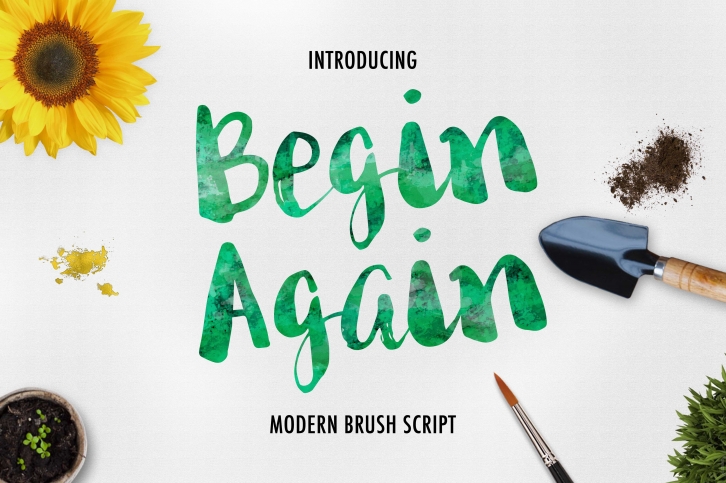 Begin Again Brush Typeface Font Download