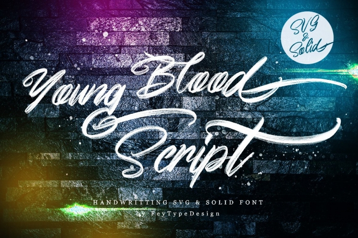 Young Blood SVG and Solid Script Font Download