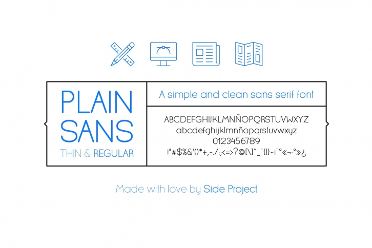 Plain Sans thin and regular font Font Download