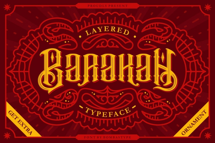 Barakah Layered Typeface + Extras Font Download