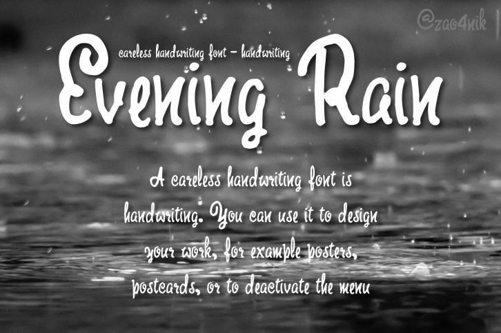 60% discount Evening Rain script Font Download
